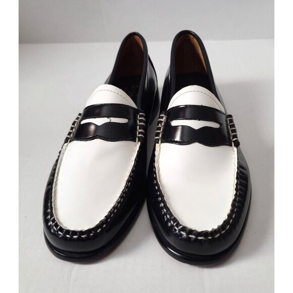 GH Bass Weejuns Whitney Penny Loafers Black White Leather Womens 9 M Preppy NWOB - Picture 8 of 8